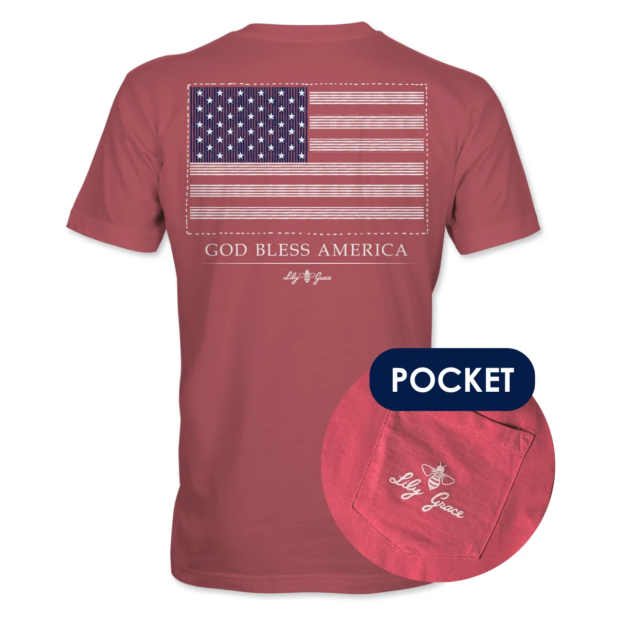 Seersucker Flag- God Bless America T-Shirt