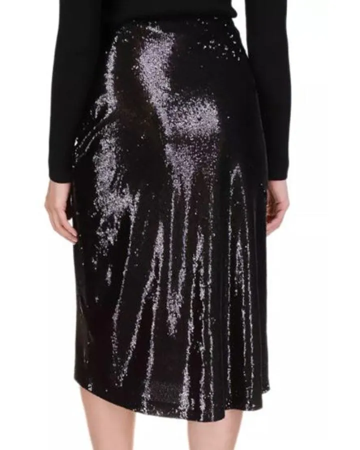 Sequin A-Line Midi Skirt