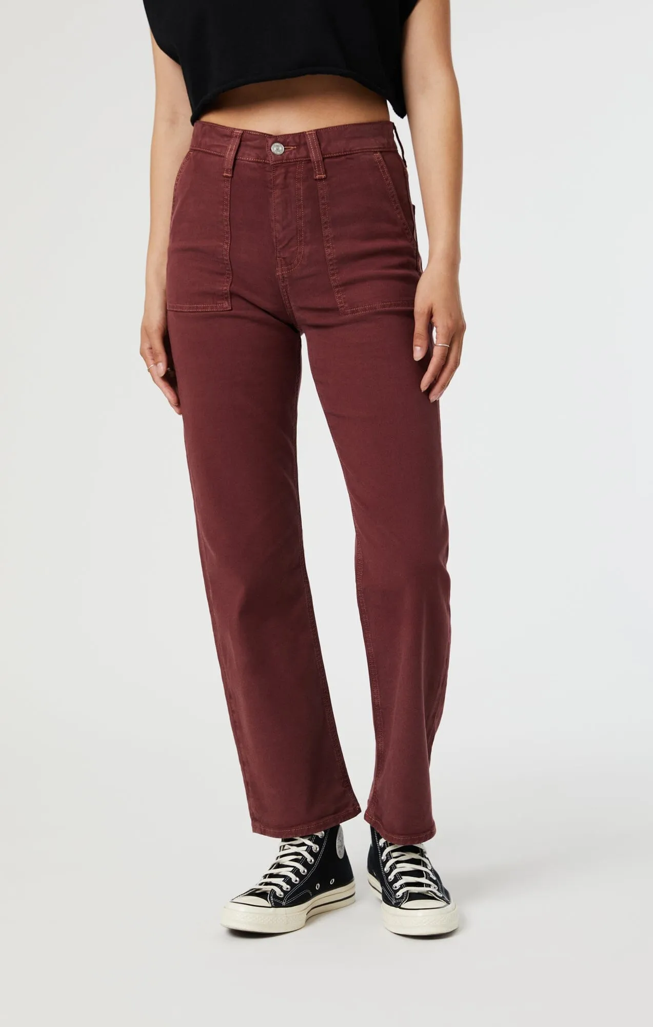 SHELIA FRONT POCKET STRAIGHT IN PORT LUXE TWILL