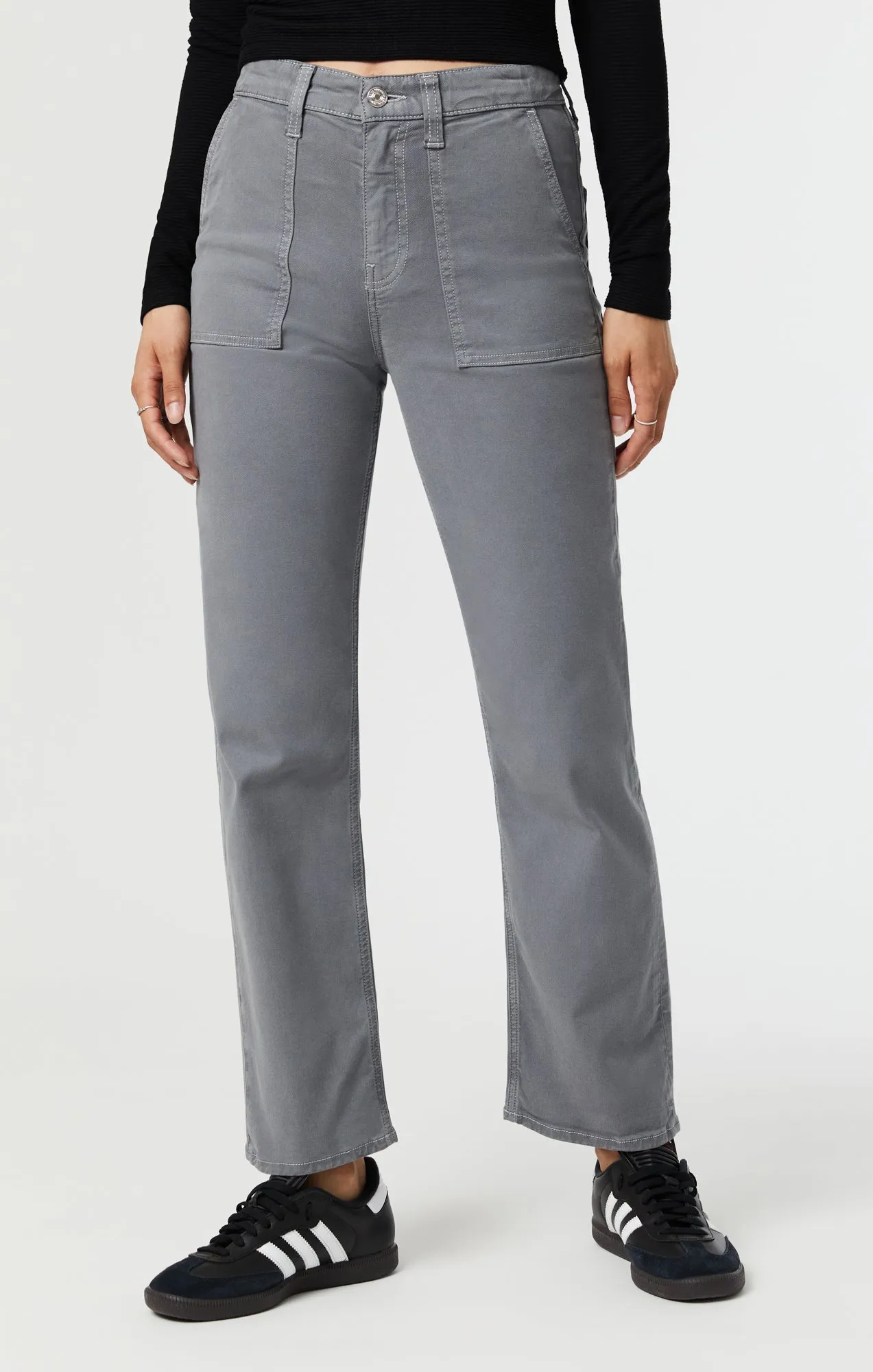 SHELIA FRONT POCKET STRAIGHT IN QUIET SHADE LUXE TWILL