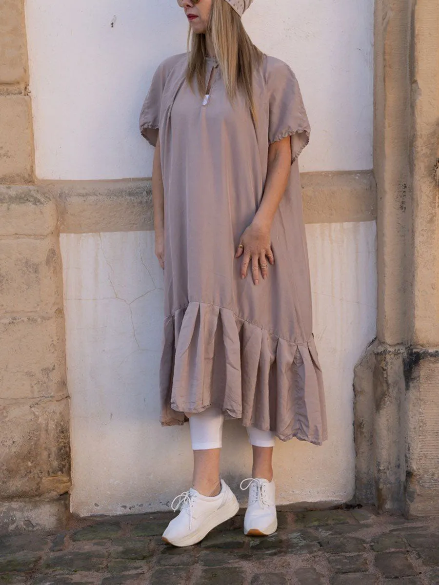 Solid Color Casual Loose Dress