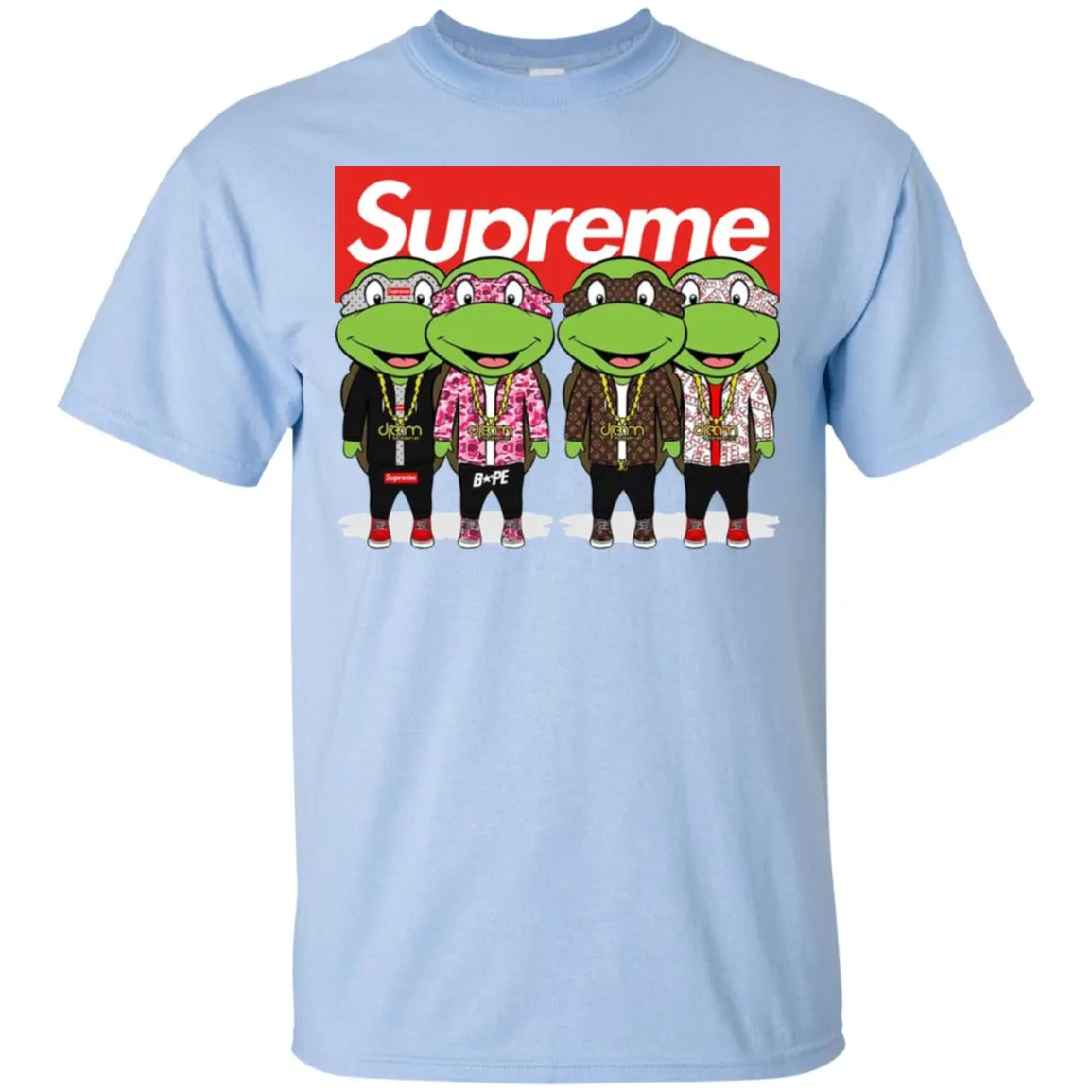 Supreme Turtle T-shirt Men Cotton T-Shirt