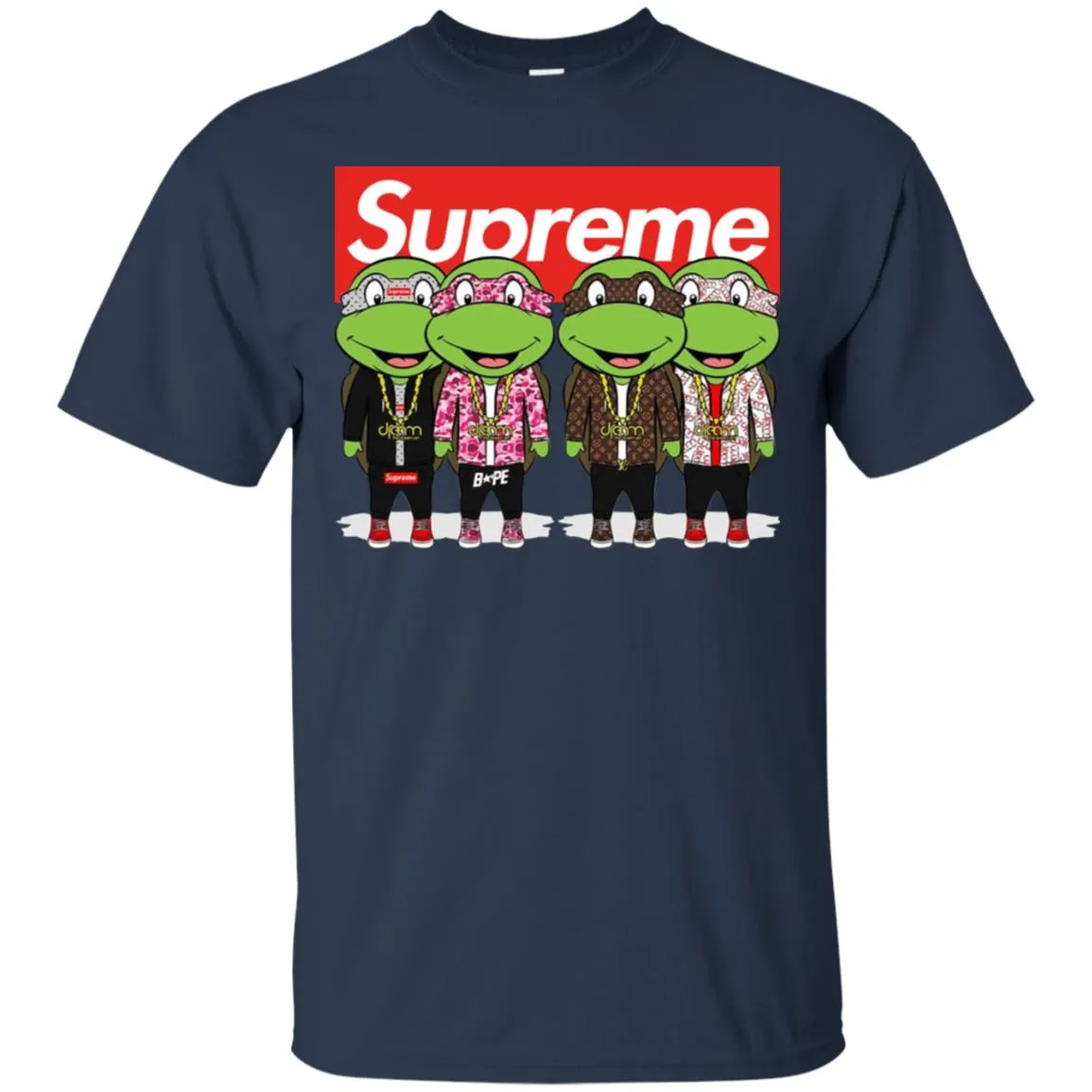 Supreme Turtle T-shirt Men Cotton T-Shirt