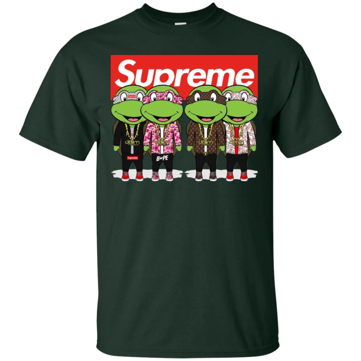 Supreme Turtle T-shirt Men Cotton T-Shirt