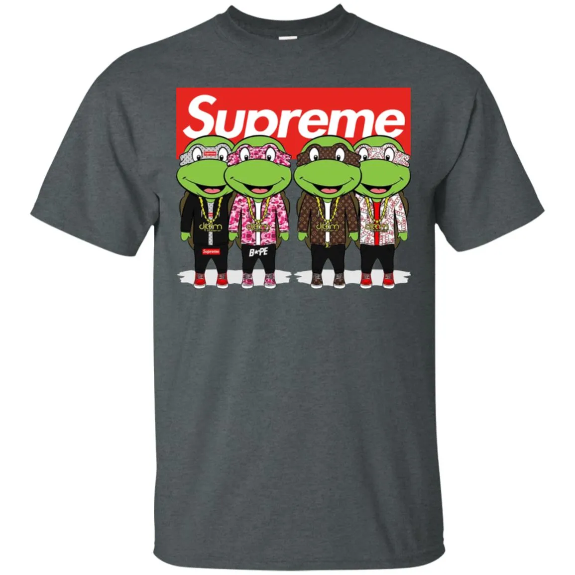 Supreme Turtle T-shirt Men Cotton T-Shirt