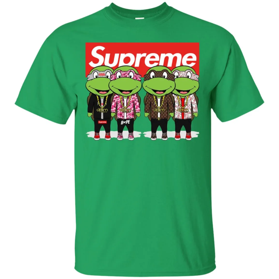 Supreme Turtle T-shirt Men Cotton T-Shirt