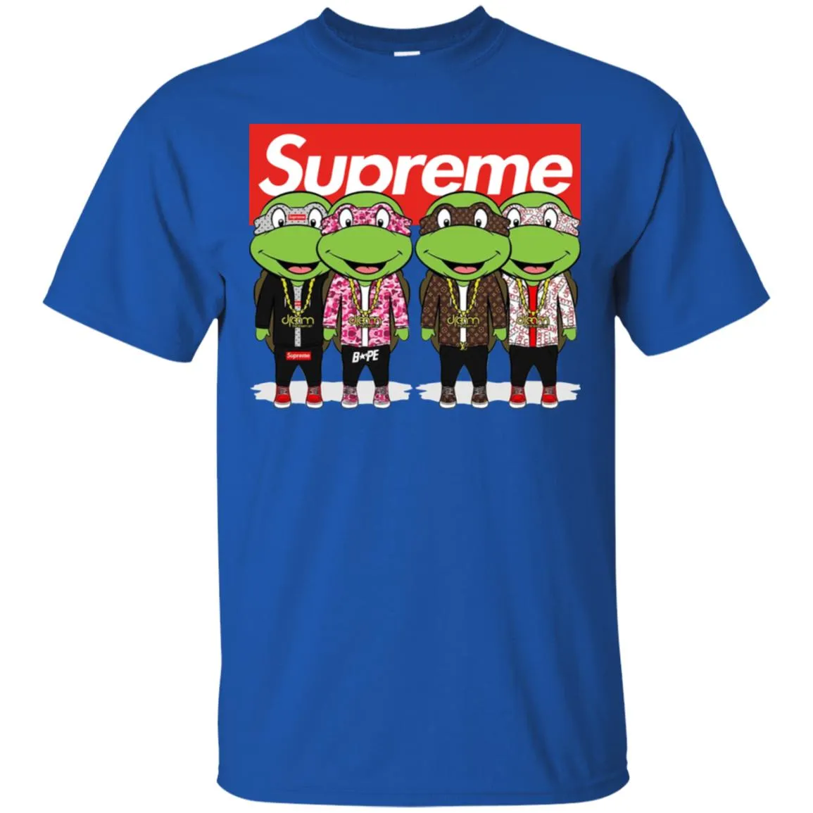 Supreme Turtle T-shirt Men Cotton T-Shirt