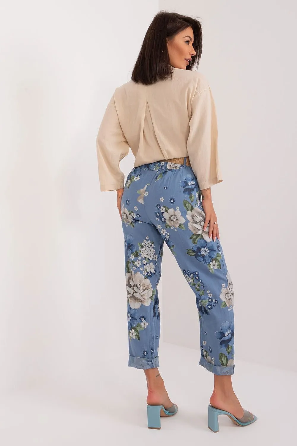 TEEK - Floral Print Belted Ttrousers