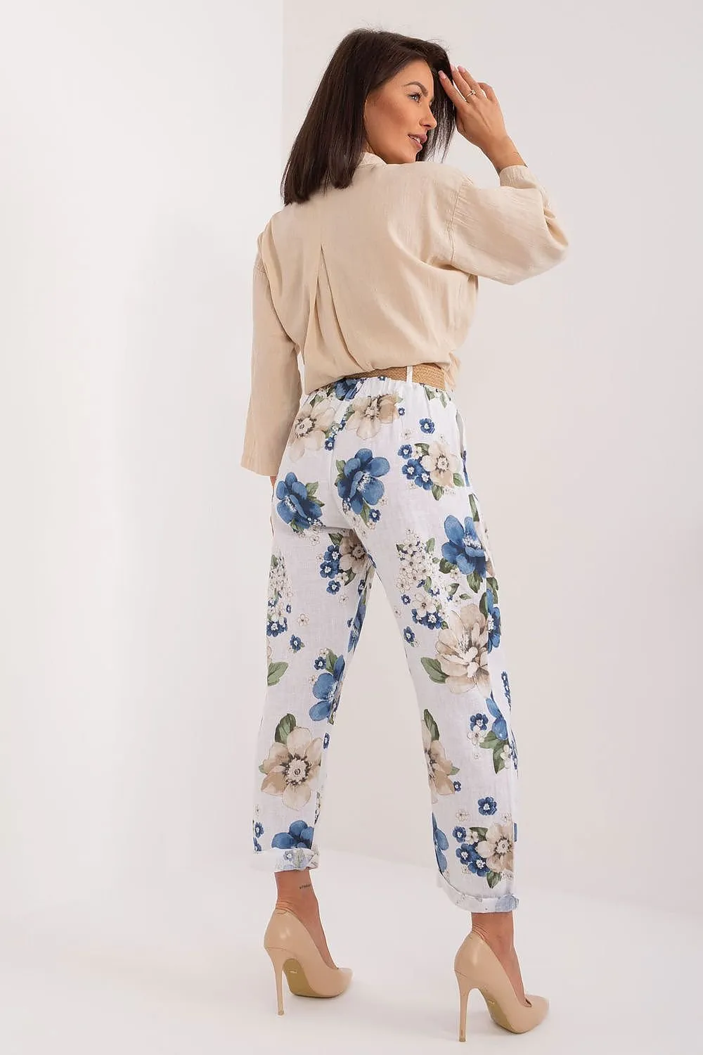 TEEK - Floral Print Belted Ttrousers