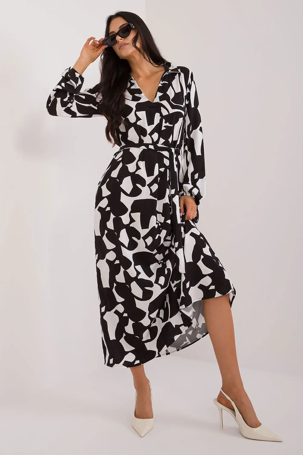 TEEK - Graphic Pocketed Long Day Dress