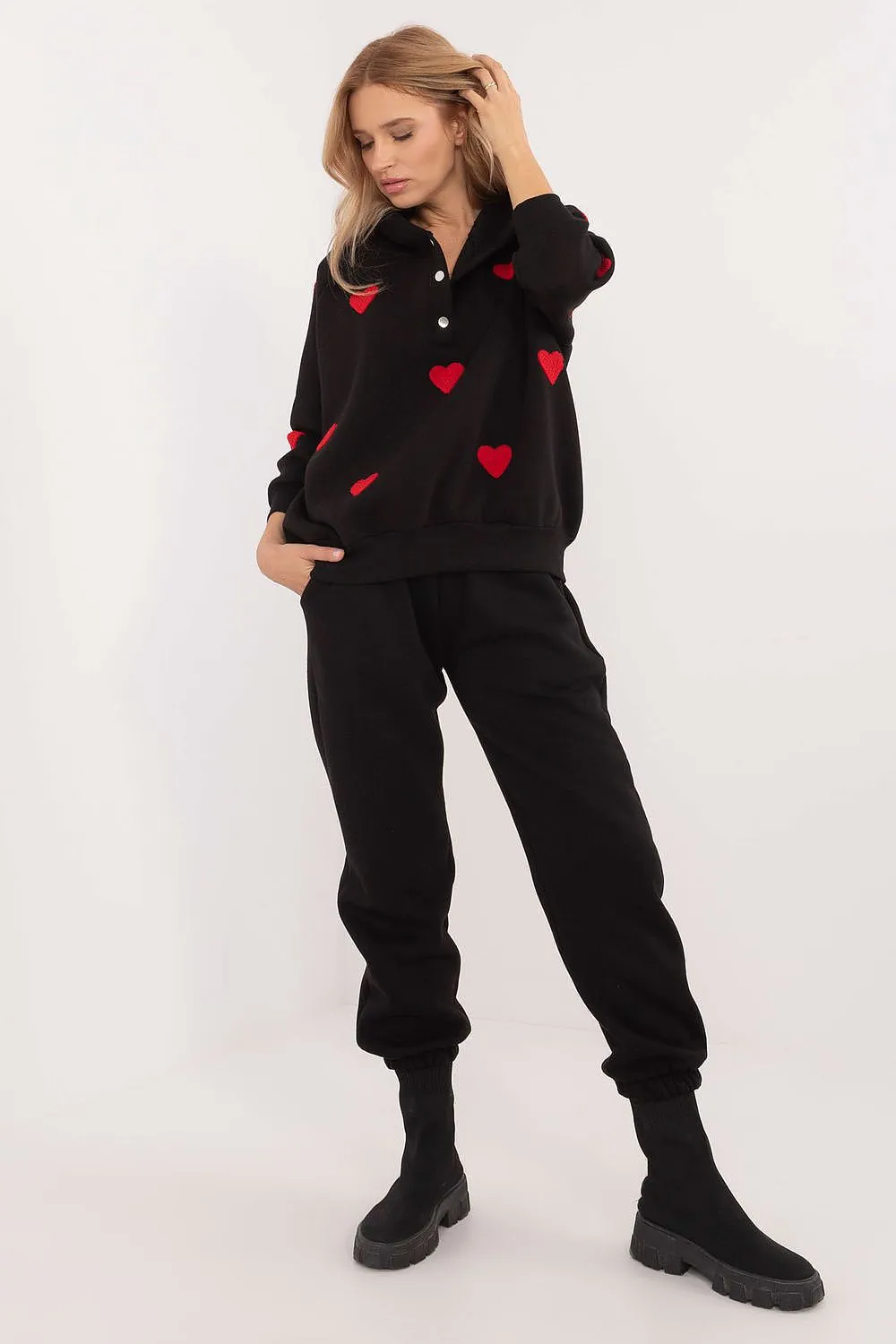 TEEK - Hooded Hearts 2pc Sweat Set