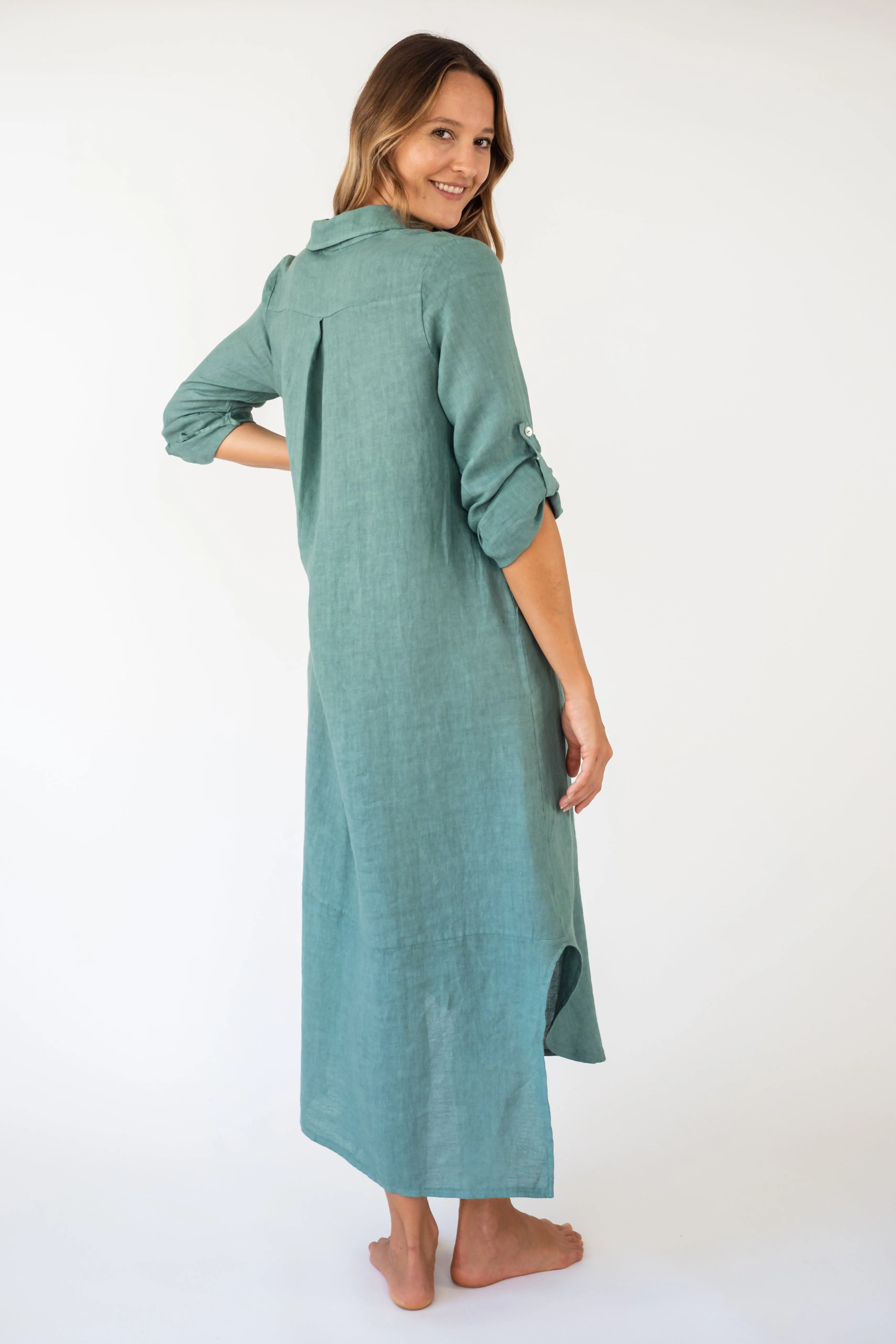 The EWA Linen Button down Kaftan Dress