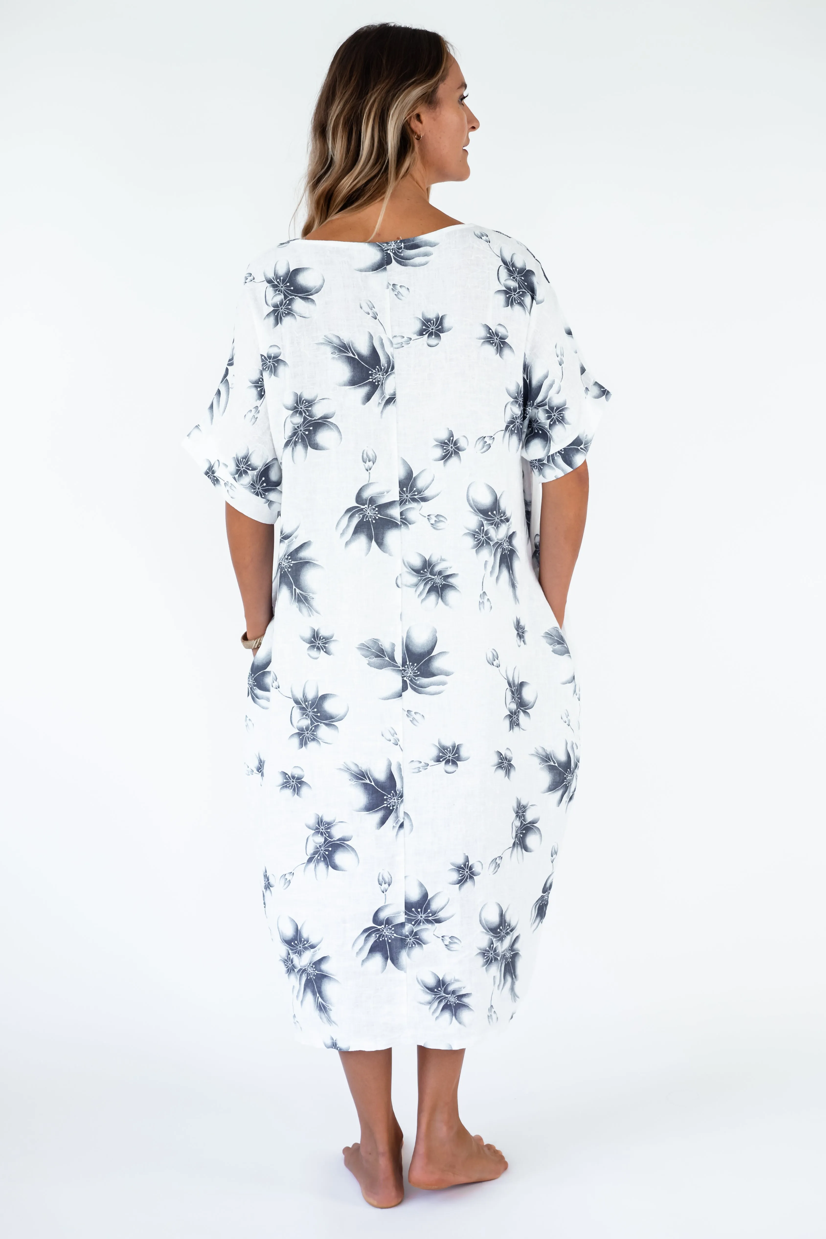 the KOHO floral Linen maxi dress