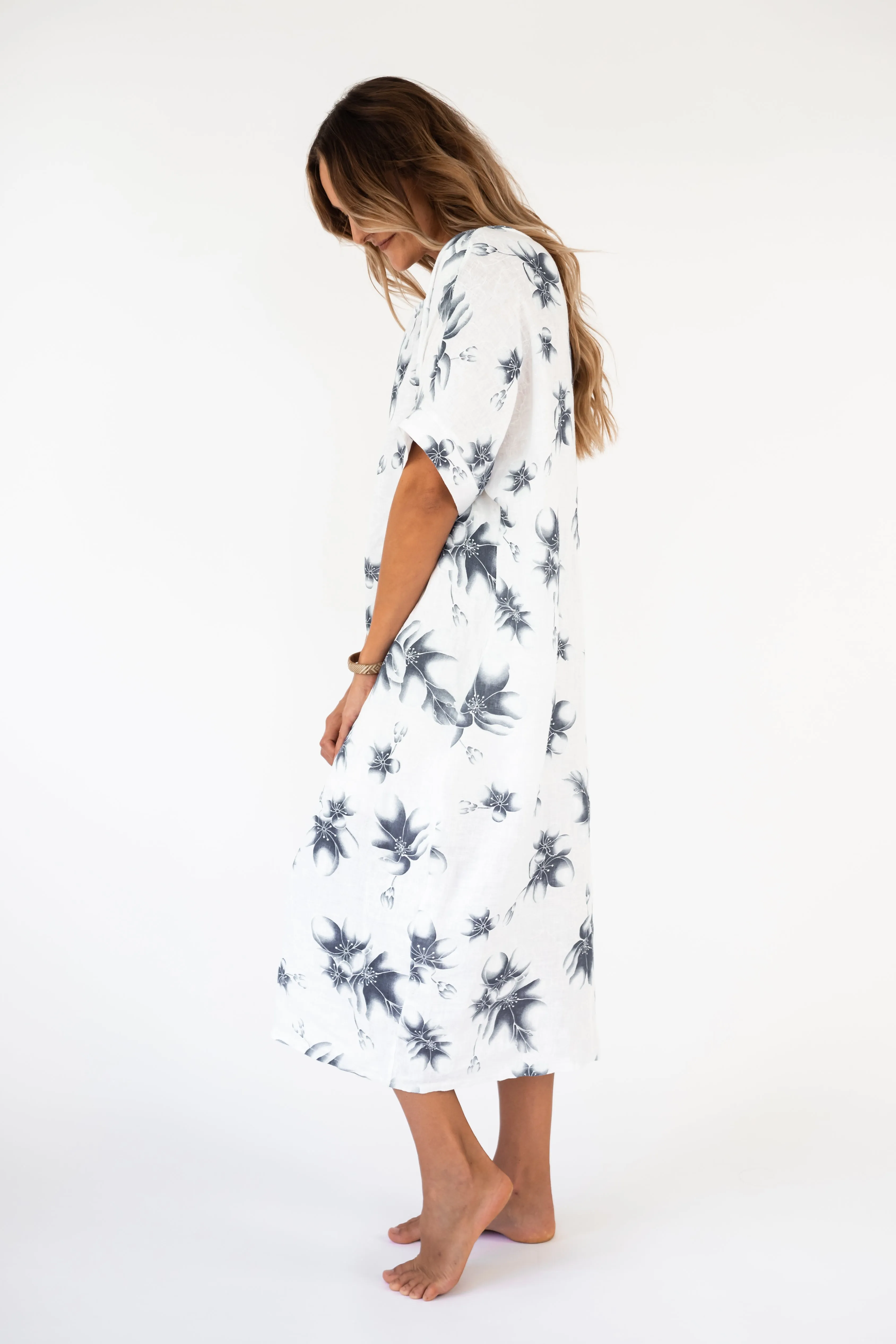 the KOHO floral Linen maxi dress