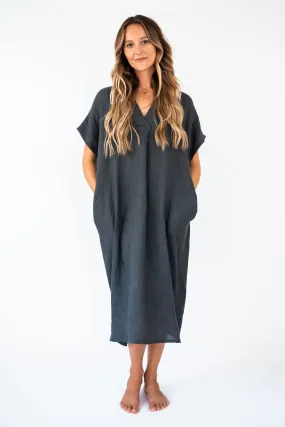 the POHAKU  Linen Caftan Dress