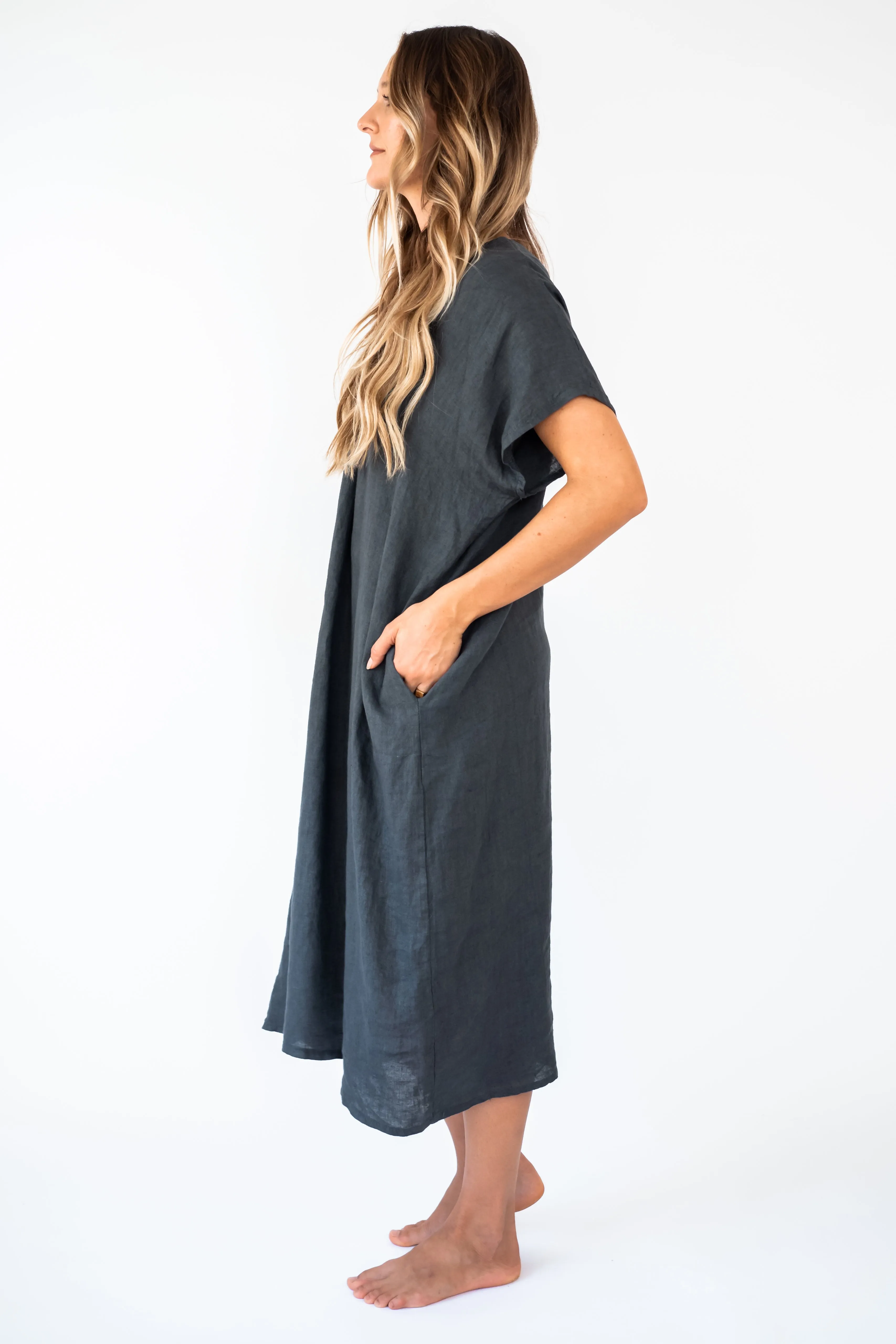 the POHAKU  Linen Caftan Dress