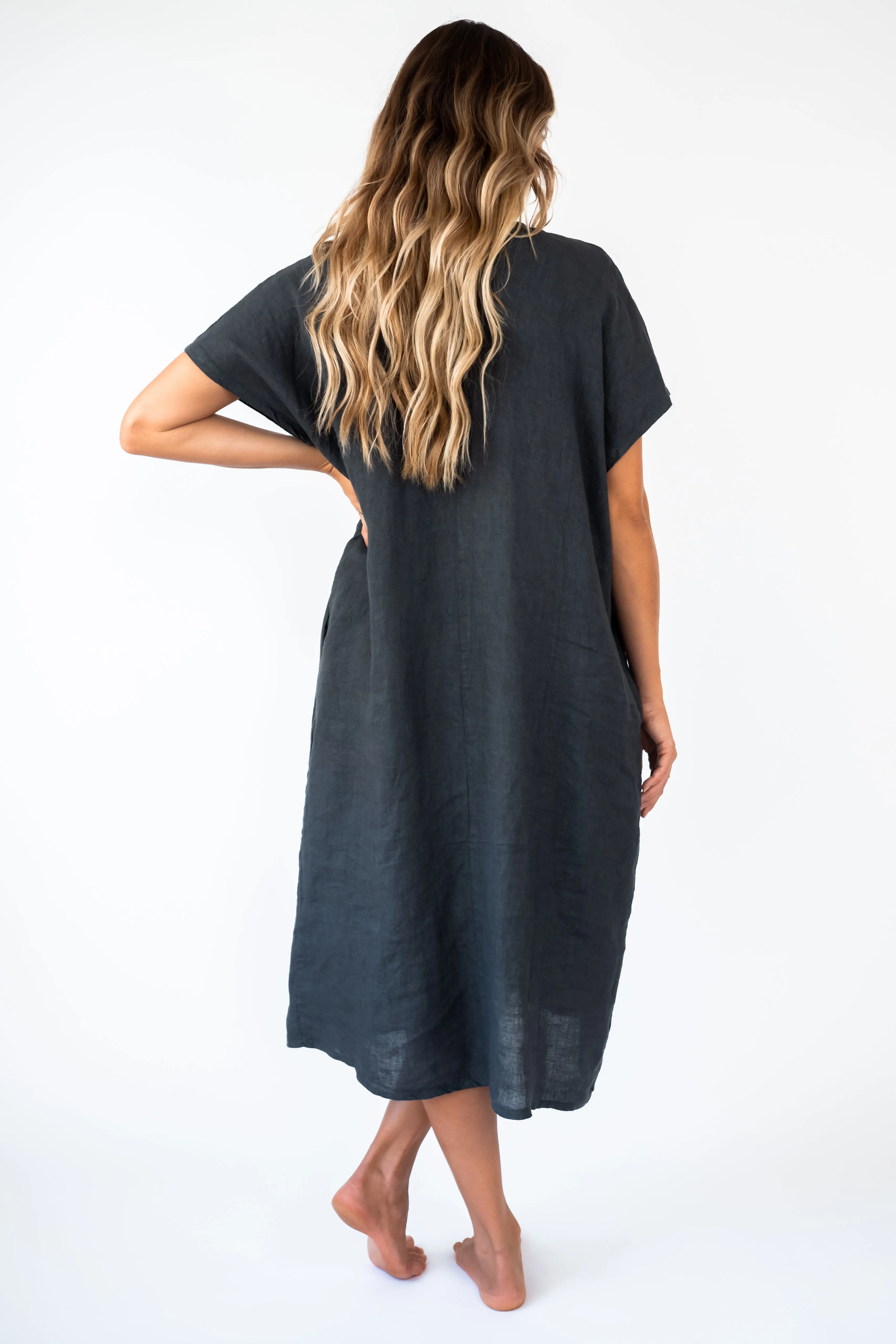 the POHAKU  Linen Caftan Dress