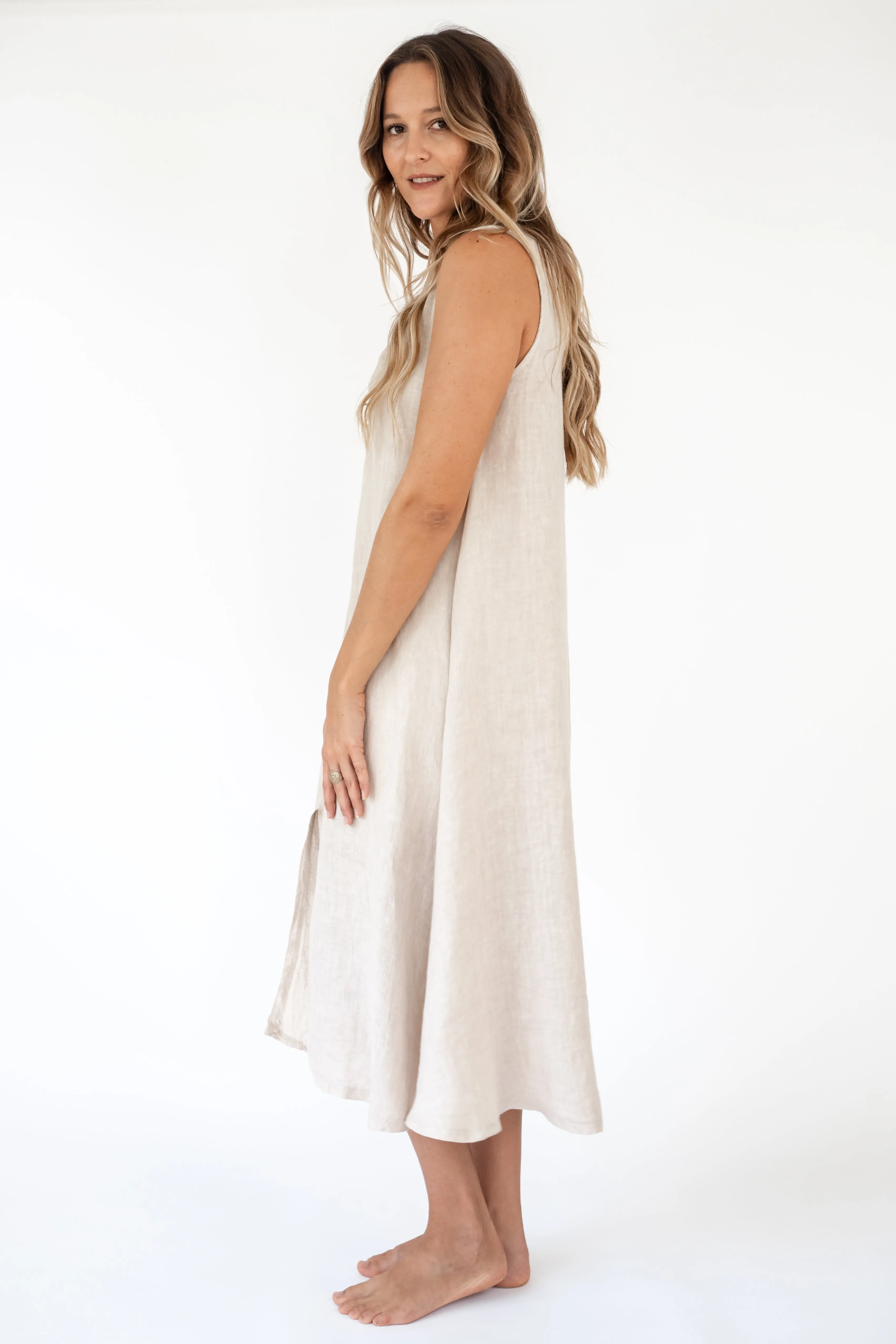 The Pulelehua Linen Long Dress