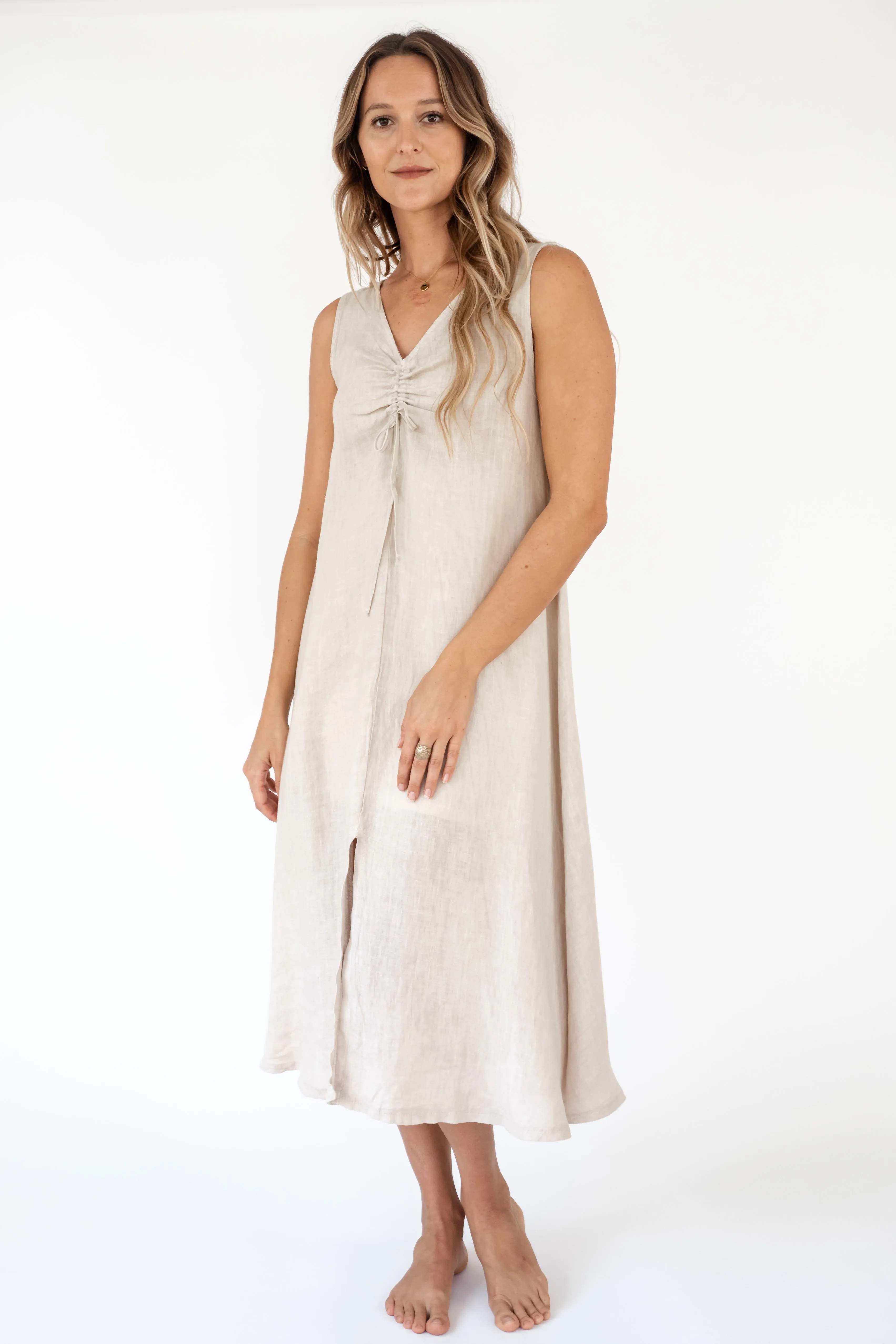 The Pulelehua Linen Long Dress