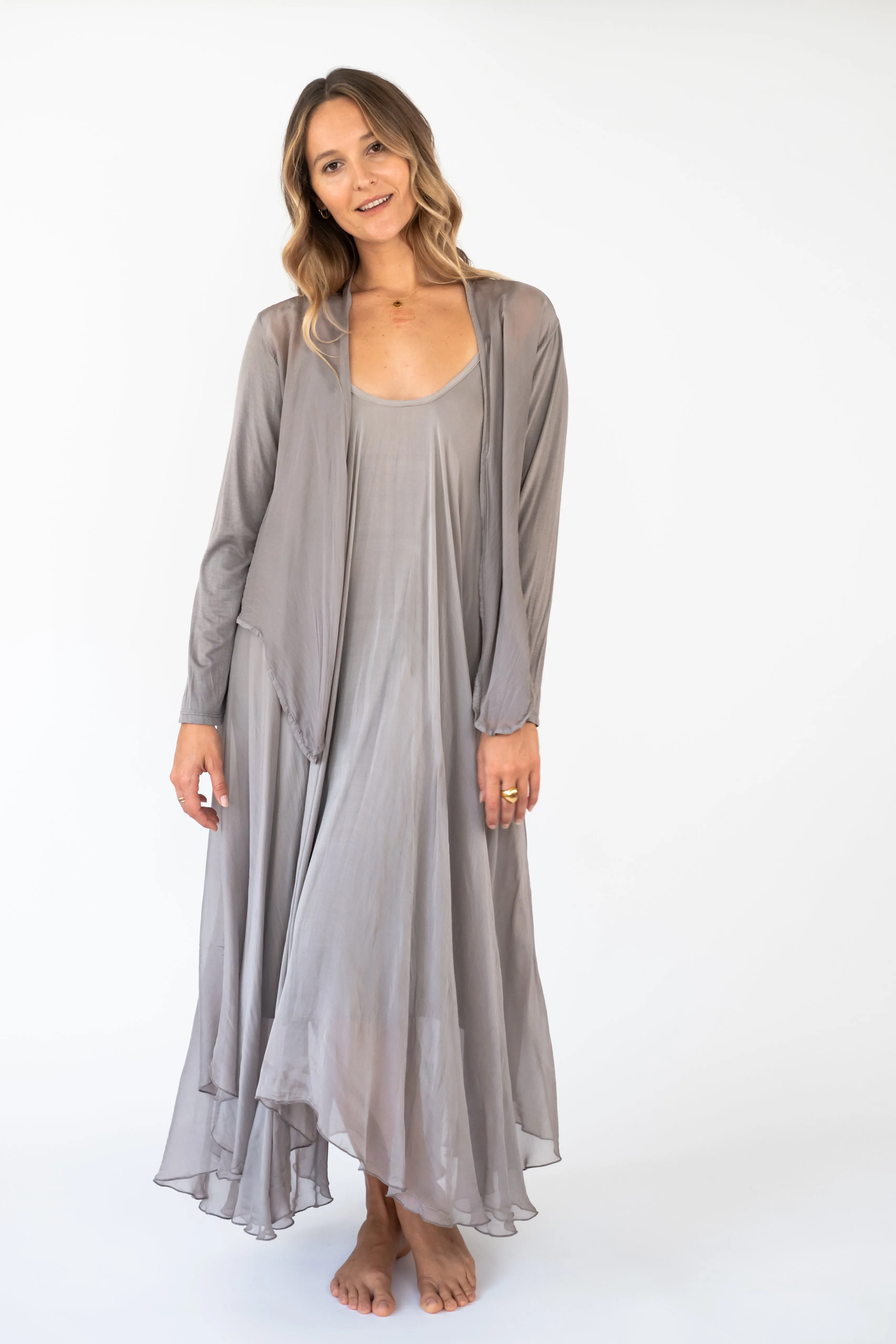 The WAILEA Silk sleeveless maxi dress