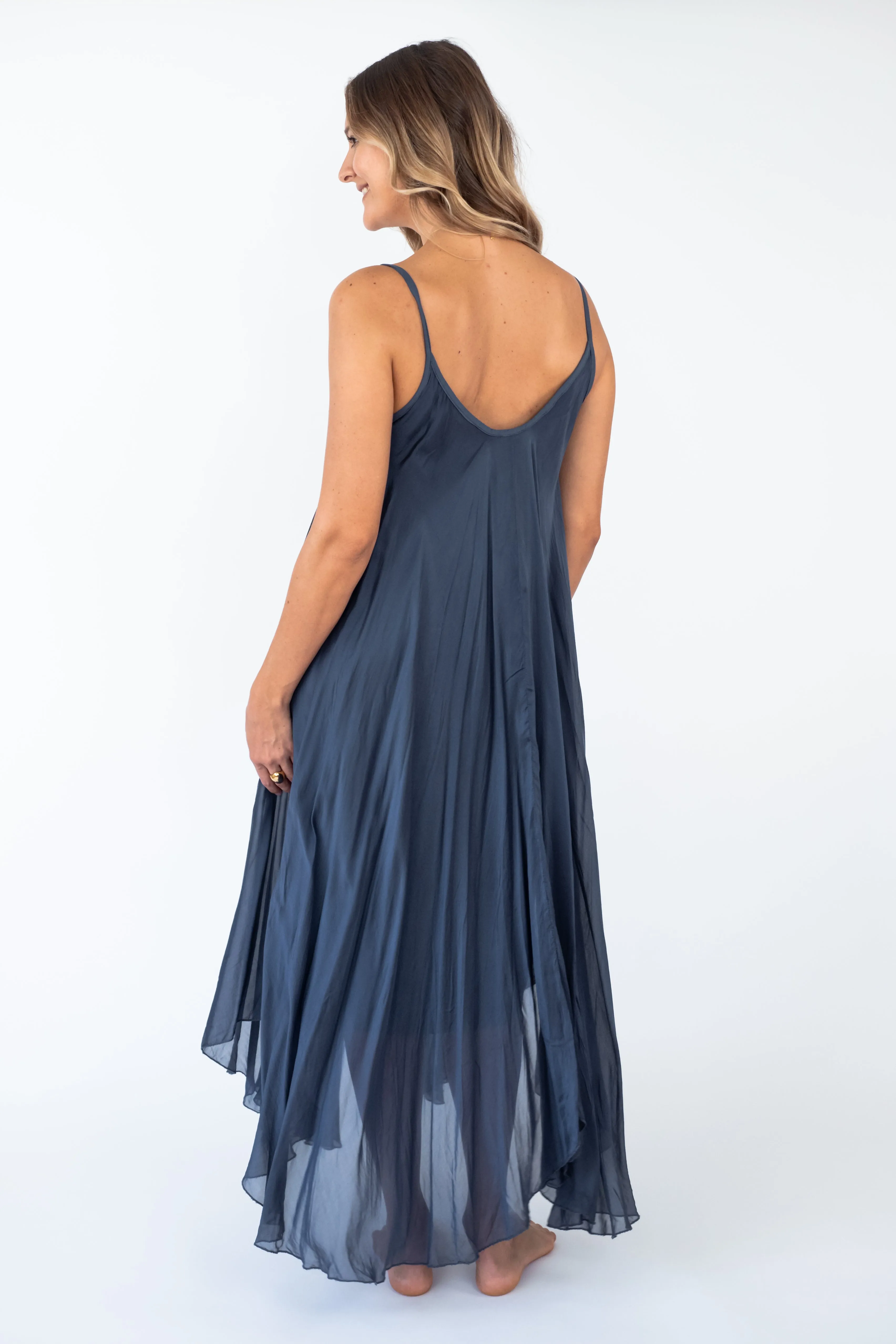 The WAILEA Silk sleeveless maxi dress