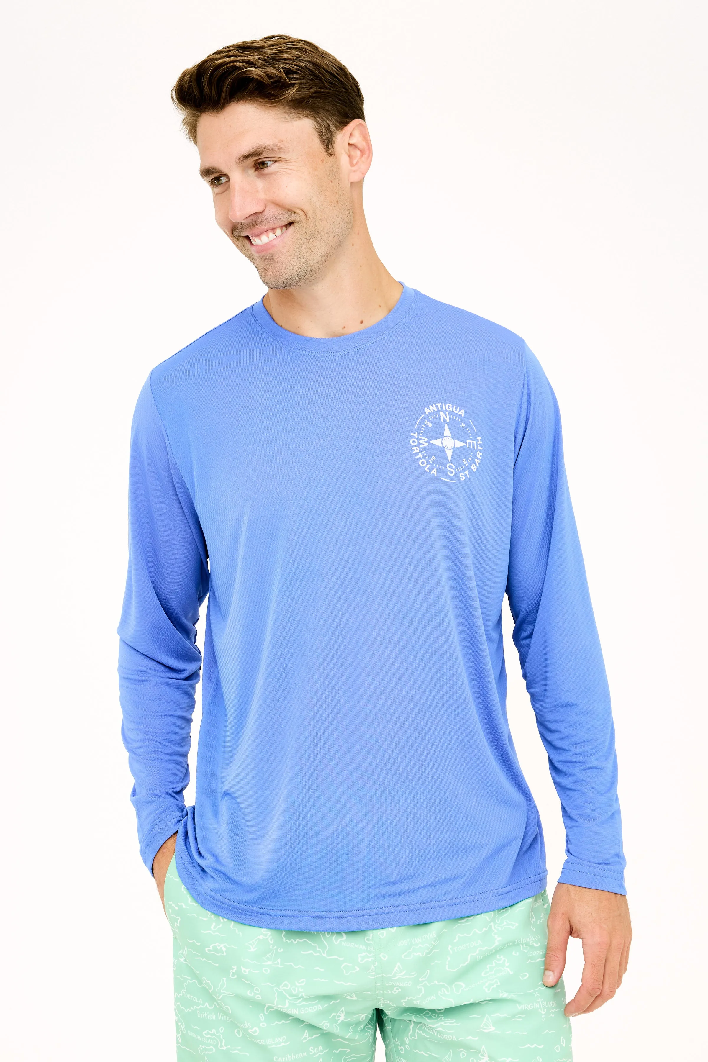 Tortola Compass UPF50 Shirt - Barbuda Blue