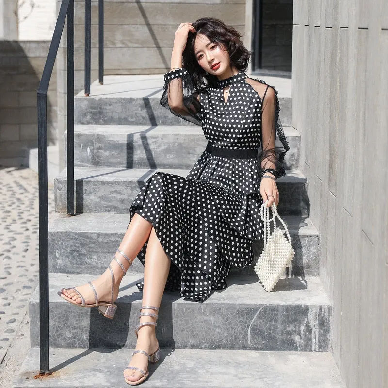 Trendy Polka Dot Maxi dress