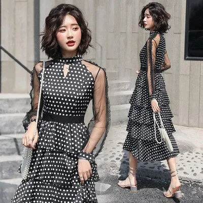 Trendy Polka Dot Maxi dress