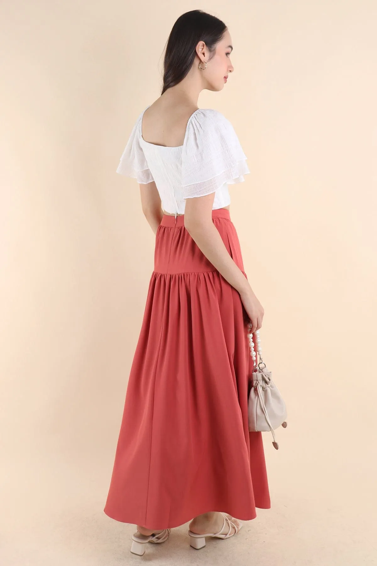 TRISTON MAXI SKIRT IN ROSE