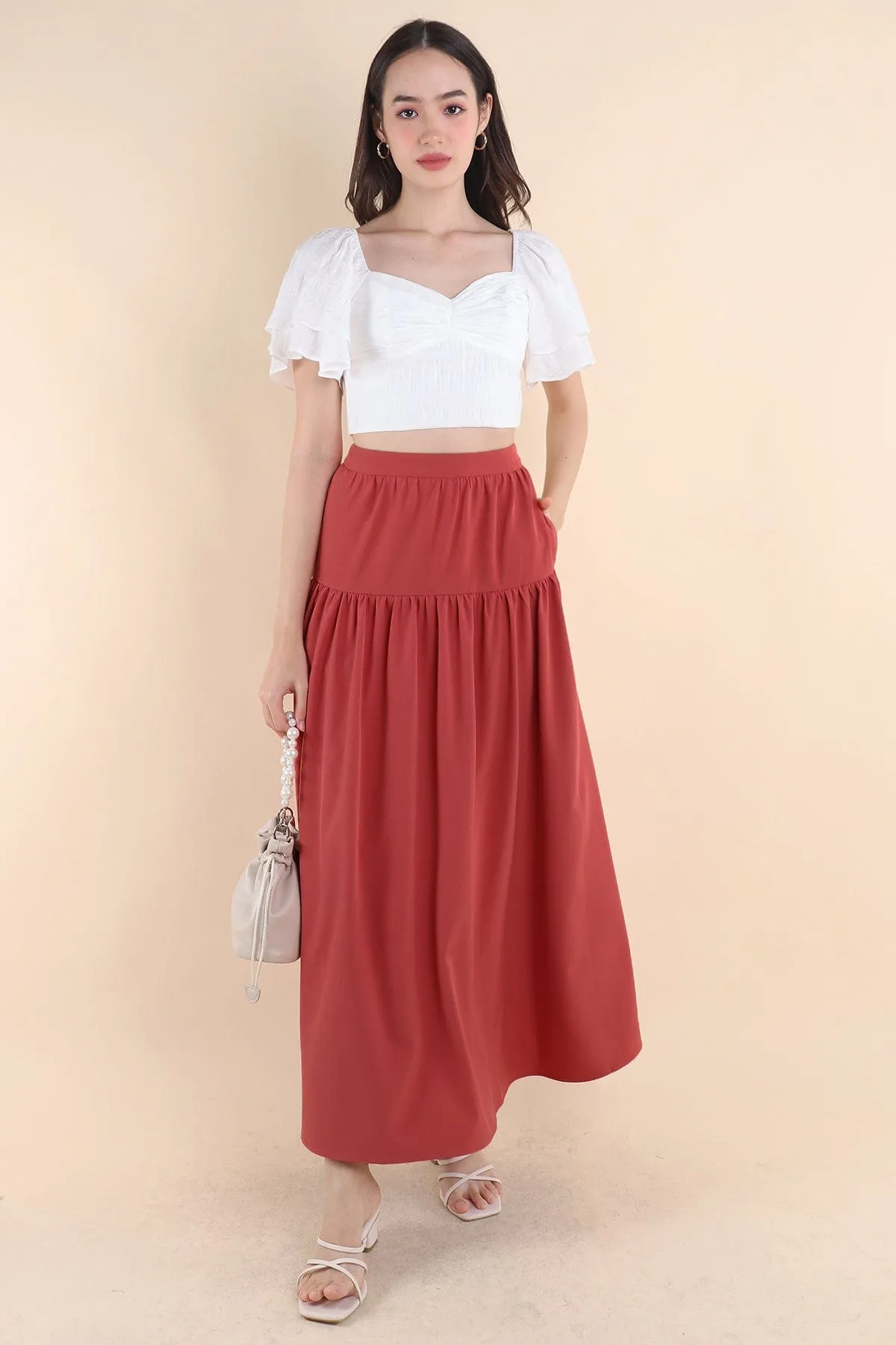 TRISTON MAXI SKIRT IN ROSE