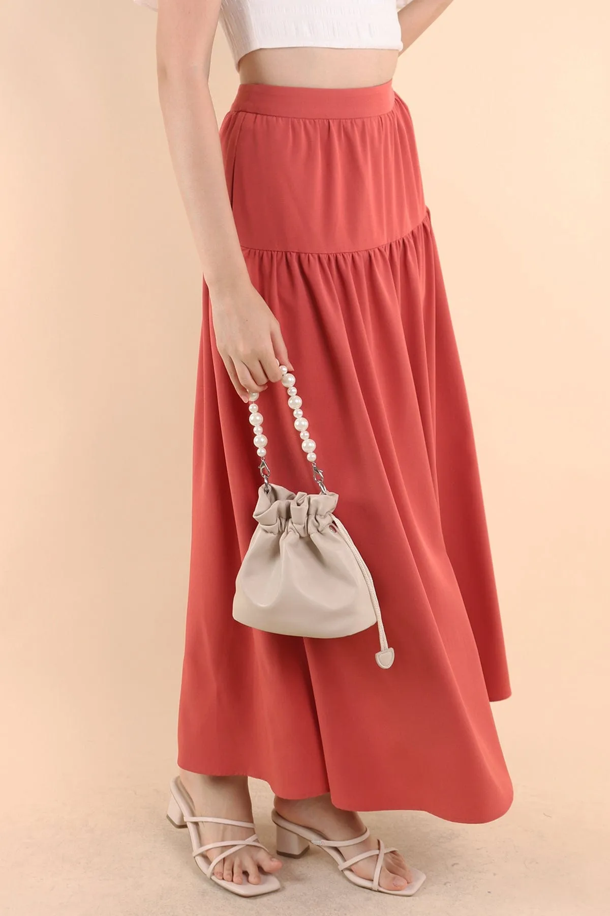 TRISTON MAXI SKIRT IN ROSE