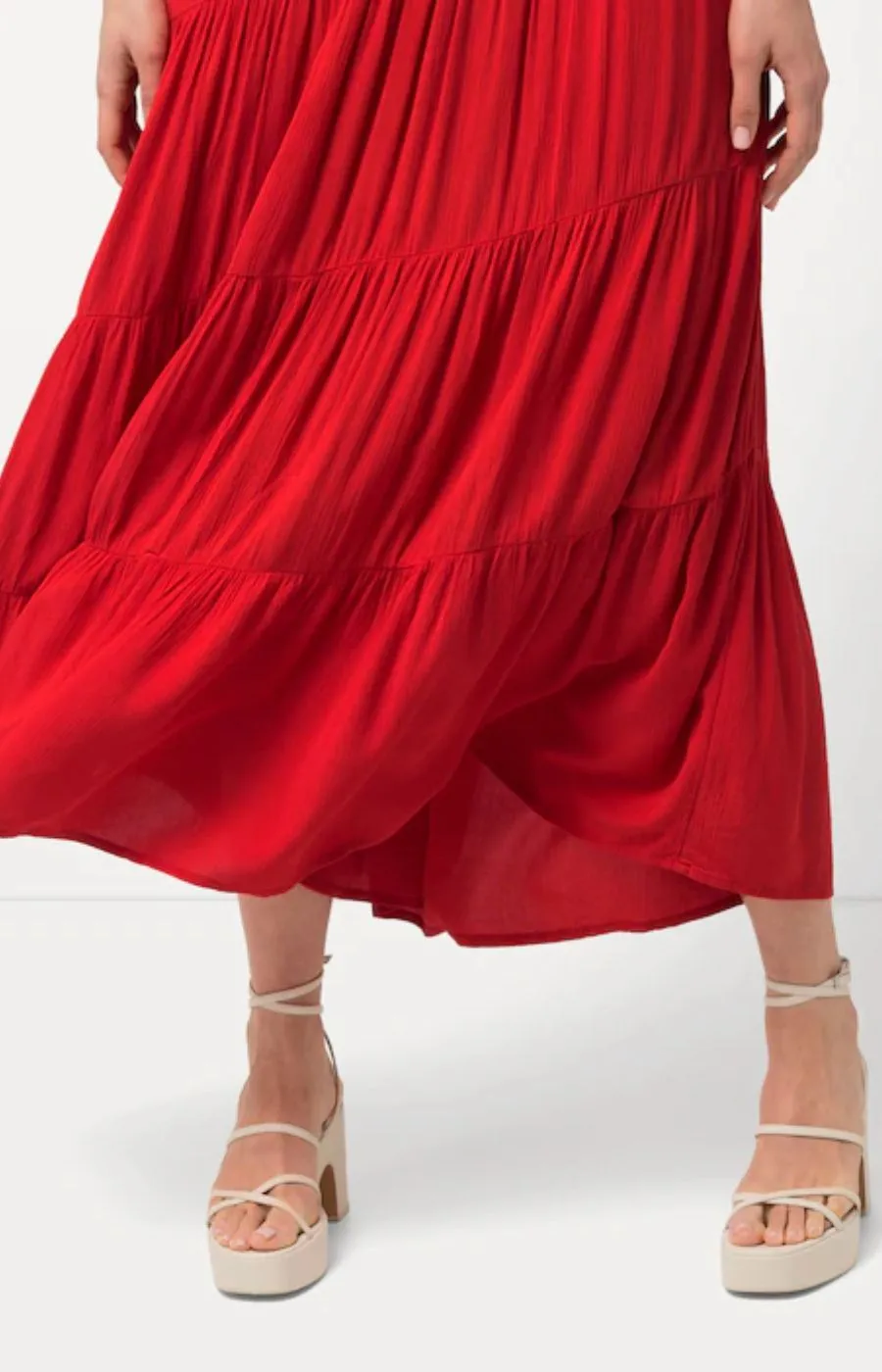 Ulla Popken Maxi Skirt in Red