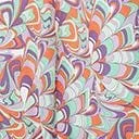 Unique Vintage Purple & Mint Psychedelic Wave Print Cape Maxi Dress