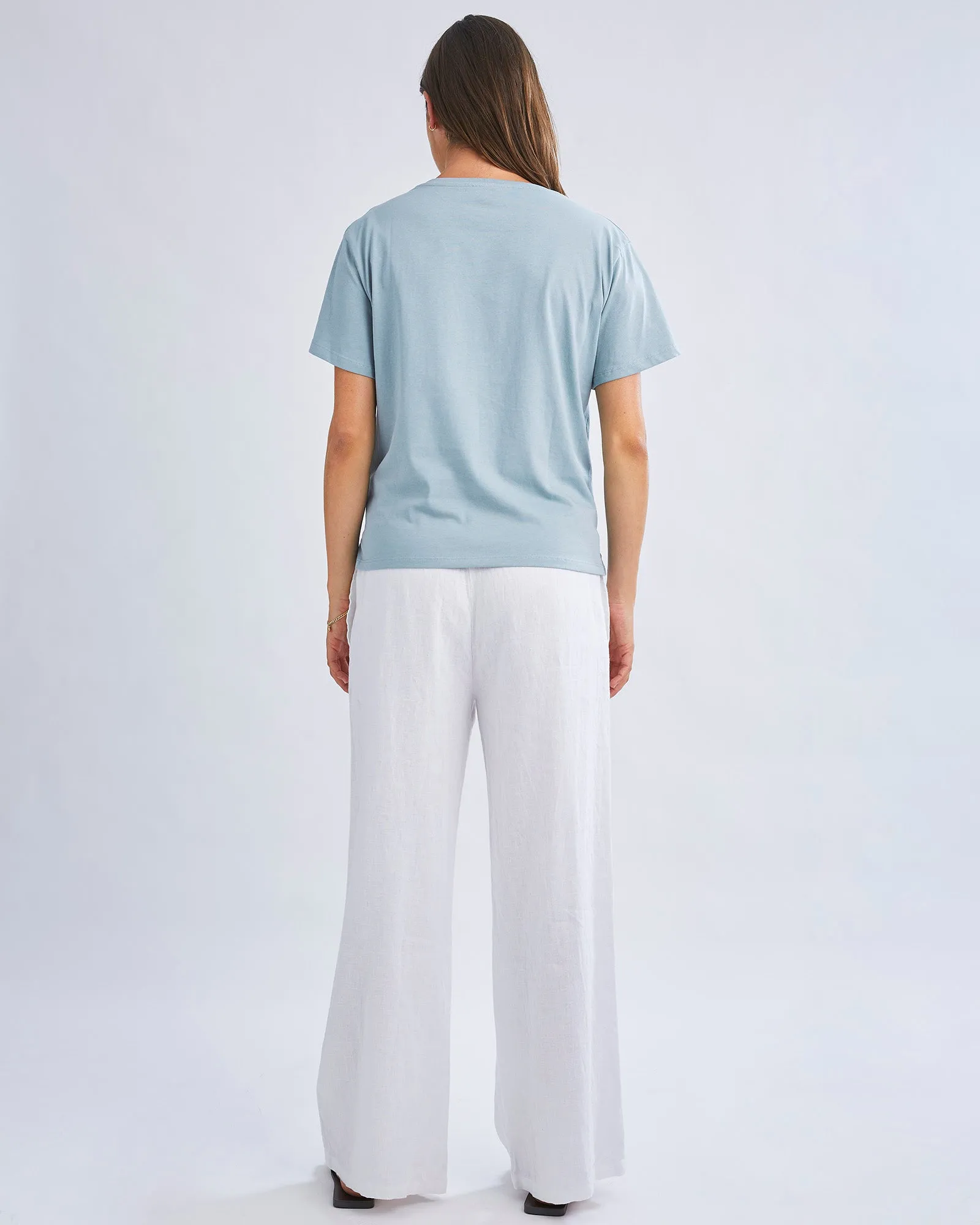 Versatile and Comfortable Maternity Cotton Tee in Pale Blue