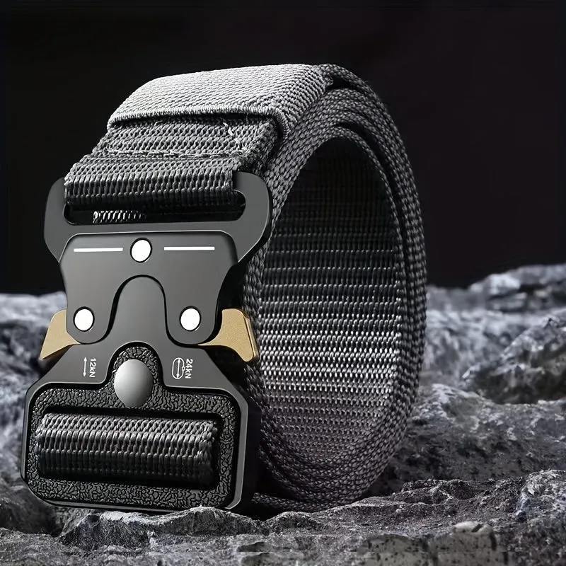 Versatile Unisex Tactical Belt with Adjustable Plastic Buckle