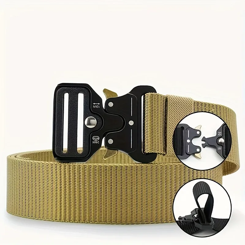 Versatile Unisex Tactical Belt with Adjustable Plastic Buckle