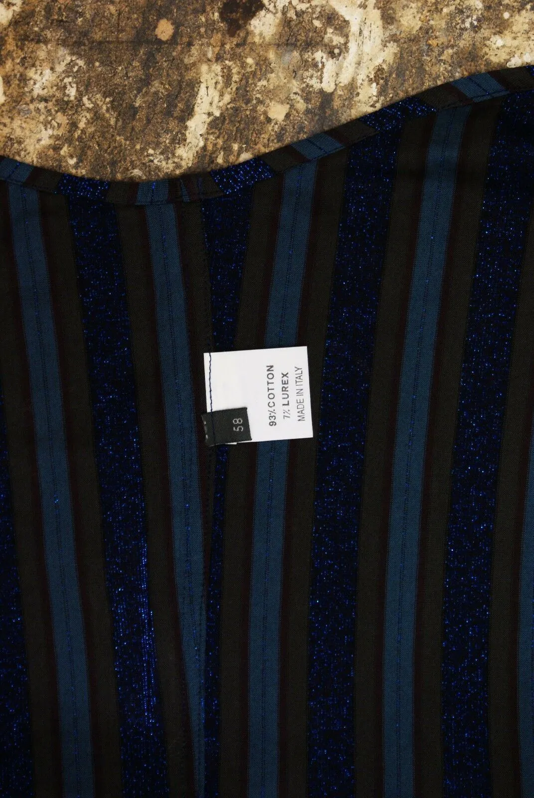 Vertical Striped Lurex Fabric Shirt