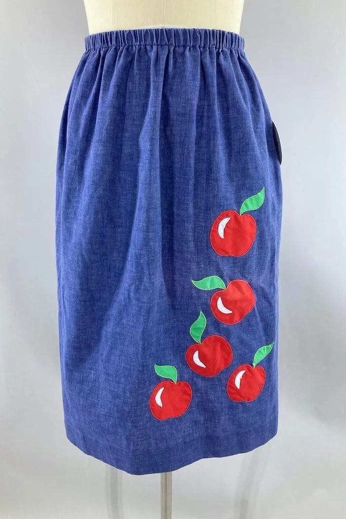 Vintage Chambray Apples Skirt