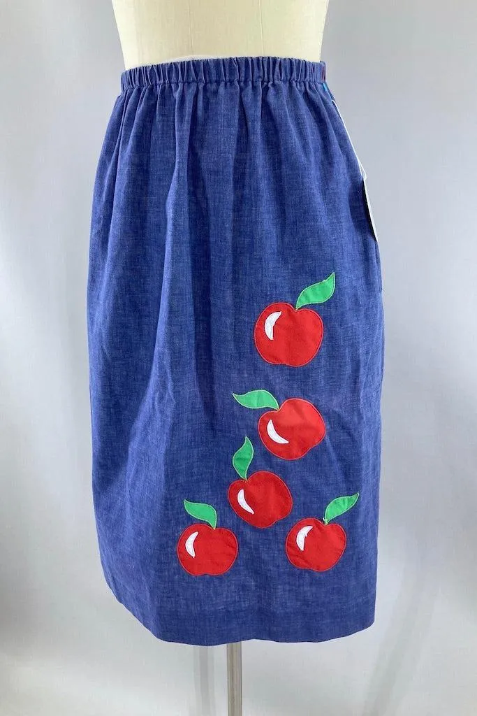 Vintage Chambray Apples Skirt