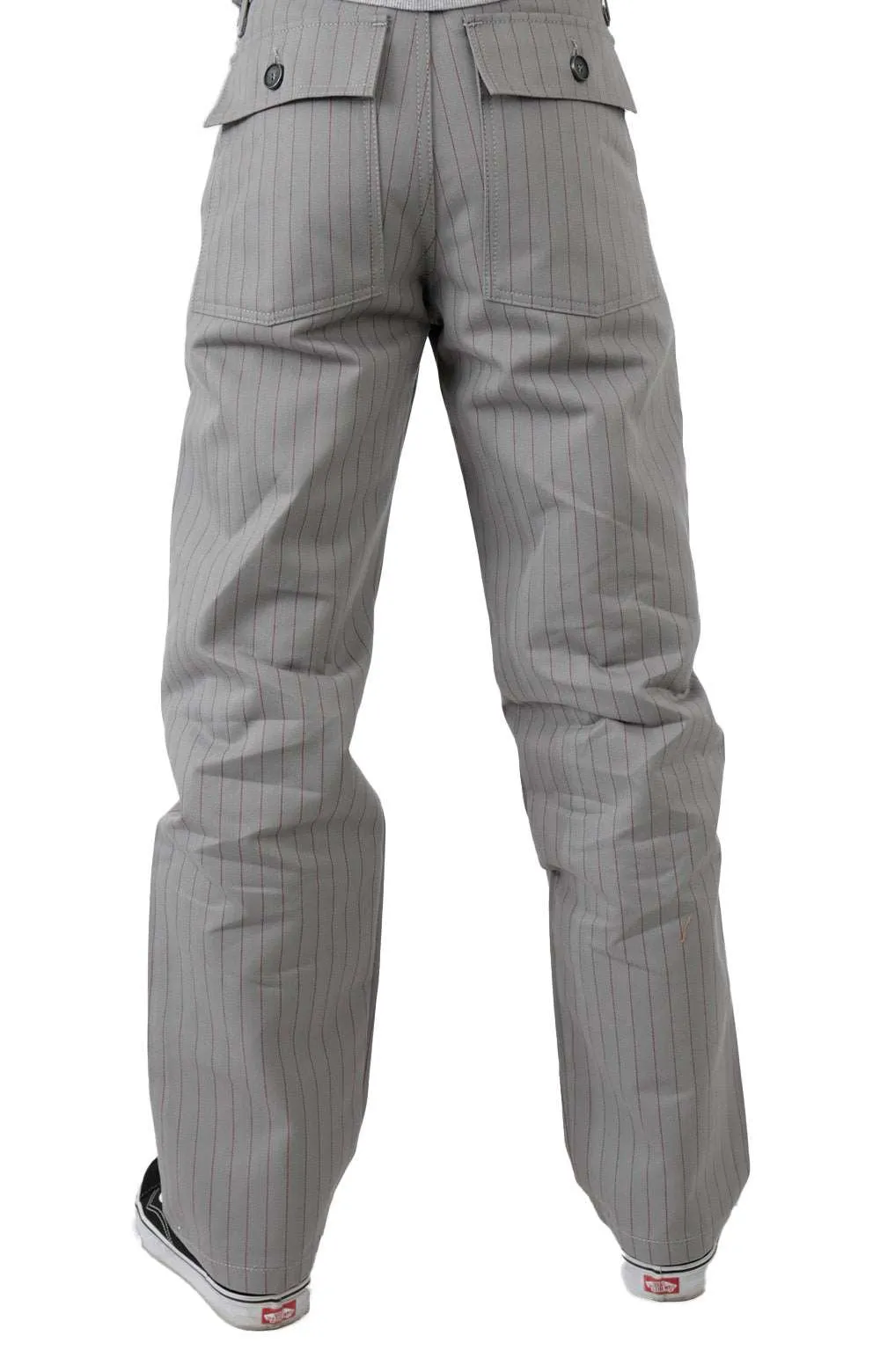 Vintage-Inspired Grey Twill Workwear Pants