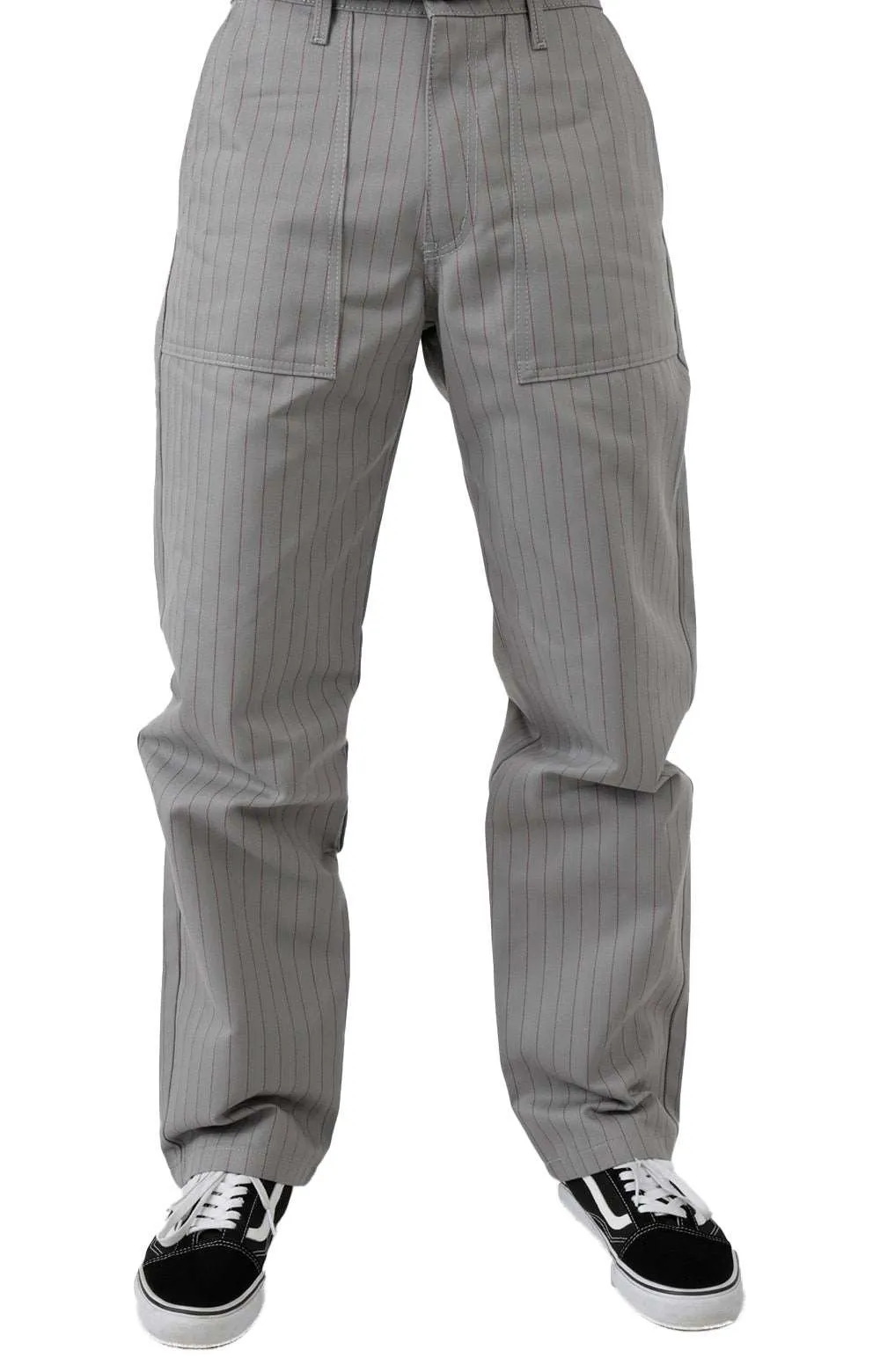 Vintage-Inspired Grey Twill Workwear Pants