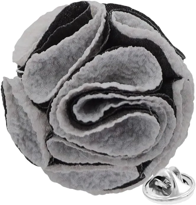 Vittorio Vico Unisex Two-Tone Seersucker Flower Lapel Pin