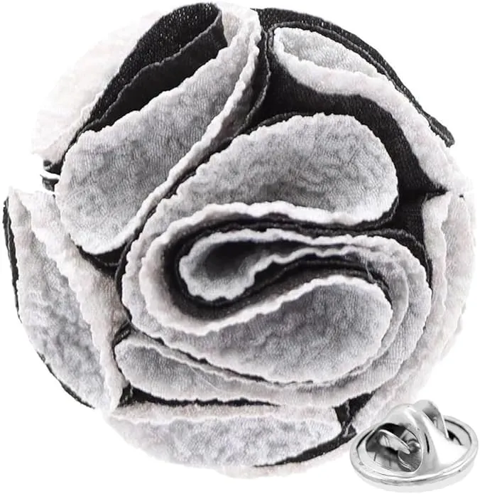 Vittorio Vico Unisex Two-Tone Seersucker Flower Lapel Pin