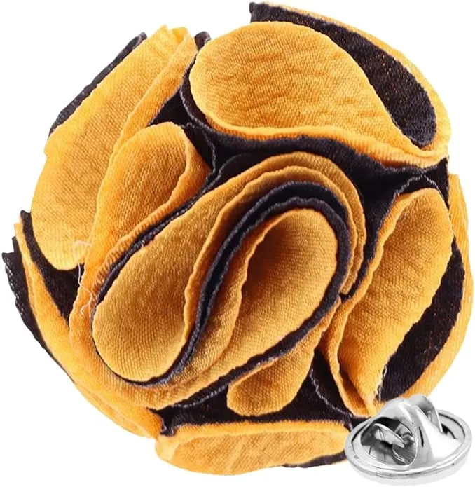 Vittorio Vico Unisex Two-Tone Seersucker Flower Lapel Pin