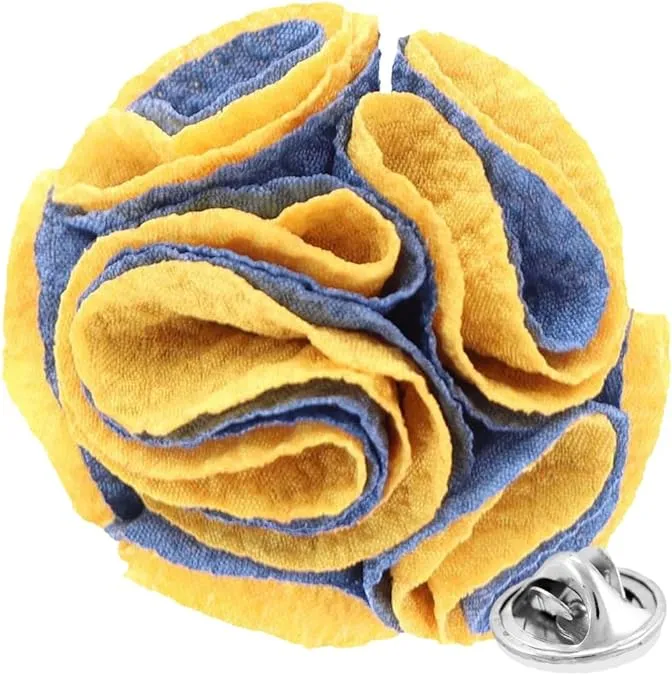 Vittorio Vico Unisex Two-Tone Seersucker Flower Lapel Pin