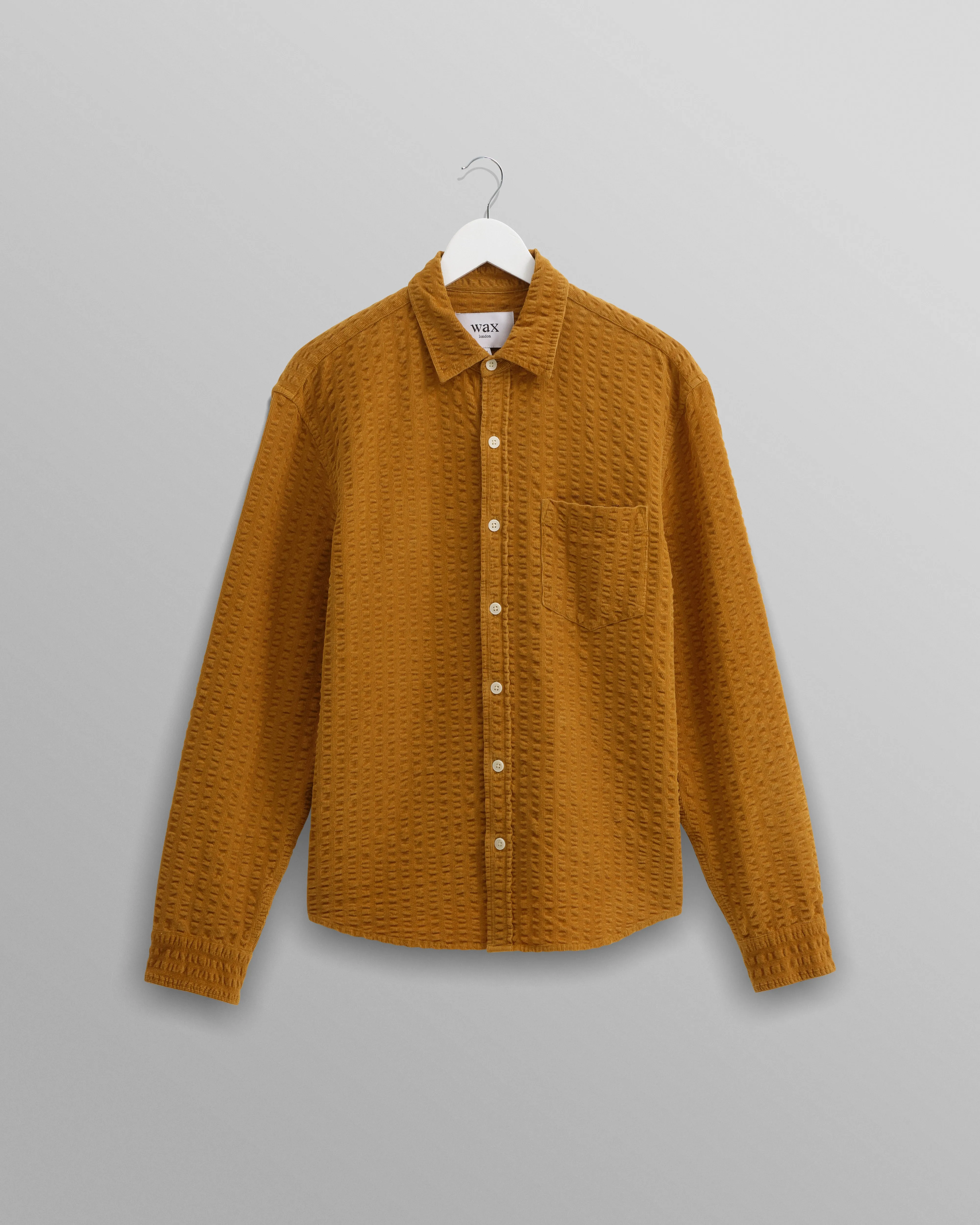 Wax London Tan Seersucker Cord Shelley Shirt