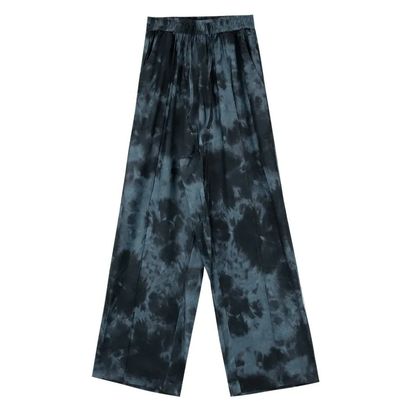 Wenkouban Fashion Tie-Dye Casual Pants 2022 New Summer Women's Loose Wide-Leg Pants Trousers High-Waist Straight-Leg Pants  Joggers Women