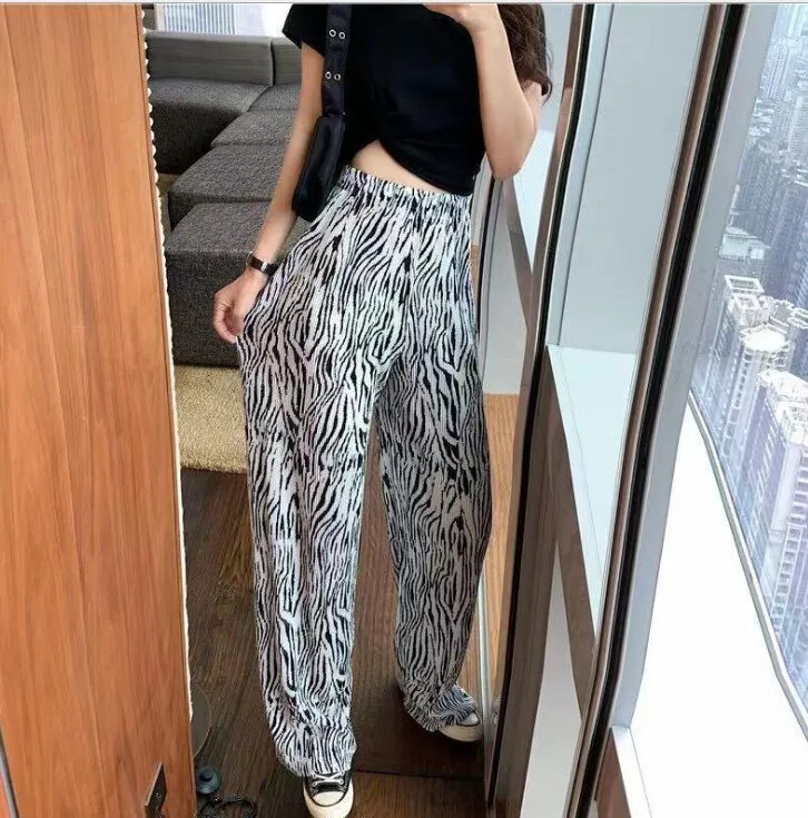 Wenkouban Fashion Tie-Dye Casual Pants 2022 New Summer Women's Loose Wide-Leg Pants Trousers High-Waist Straight-Leg Pants  Joggers Women