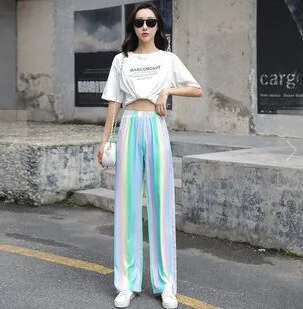 Wenkouban Fashion Tie-Dye Casual Pants 2022 New Summer Women's Loose Wide-Leg Pants Trousers High-Waist Straight-Leg Pants  Joggers Women