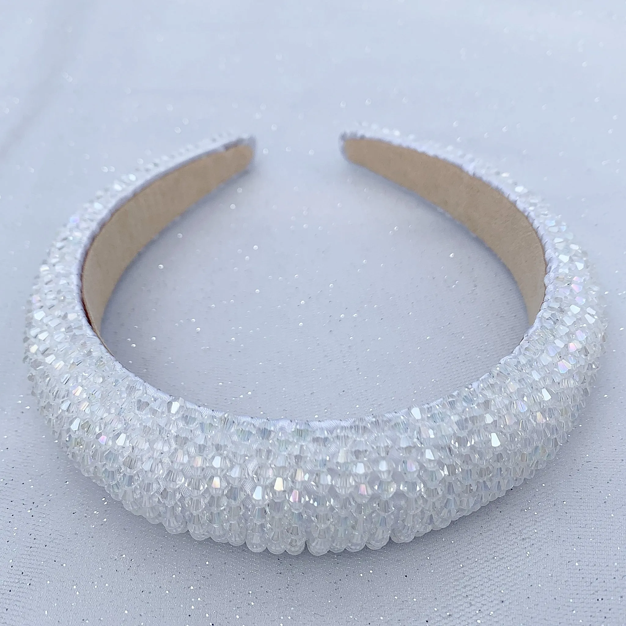 White Headband Beaded